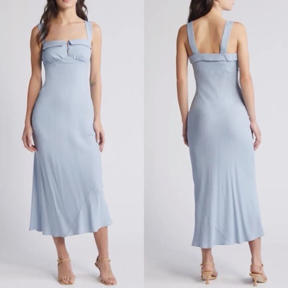Reformation Tancy Midi Dress In Mineral Blue 8
